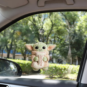 Summer Chill Initial Charm – Personalized Galactic Plush Keychain - MNPPK0501