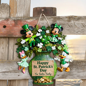 Happy Pt.Patrick Day - Personalized Mouse Custom Shaped Wood Sign | MNPWS01002