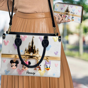 Magic Charms - Personalized Mouse Leather Handbag & Leather Long Wallet | MNPHB01002