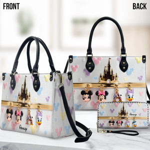 Magic Charms - Personalized Mouse Leather Handbag & Leather Long Wallet | MNPHB01002