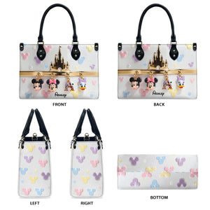 Magic Charms - Personalized Mouse Leather Handbag & Leather Long Wallet | MNPHB01002