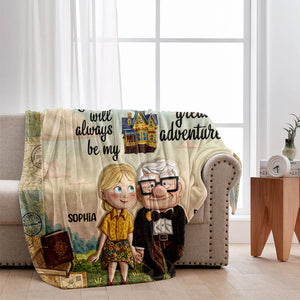 You Are My Greatest Adventure - Personalized Couple Blanket | EAJBLK12006