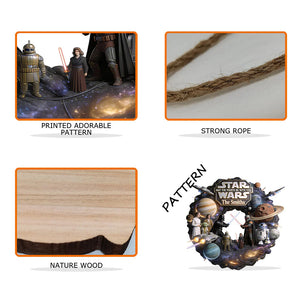 May The Fourth Be With You - Personalized The Force Shaped Wood Sign With Sash - MNPS01WS