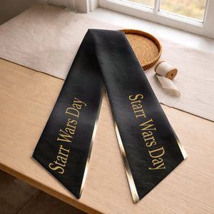 May The Fourth Be With You - Personalized The Force Shaped Wood Sign With Sash - MNPS01WS