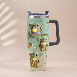 Cute Baby - Personalized Tumbler With Plush Charm - NSK10001