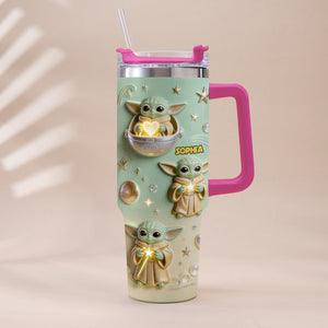 Cute Baby - Personalized Tumbler With Plush Charm - NSK10001
