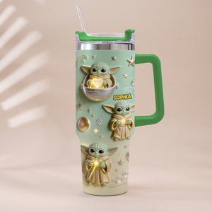 Cute Baby - Personalized Tumbler With Plush Charm - NSK10001