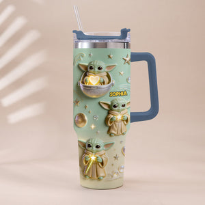 Cute Baby - Personalized Tumbler With Plush Charm - NSK10001