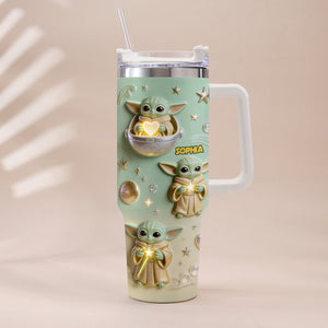 Cute Baby - Personalized Tumbler With Plush Charm - NSK10001
