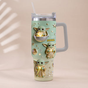 Cute Baby - Personalized Tumbler With Plush Charm - NSK10001