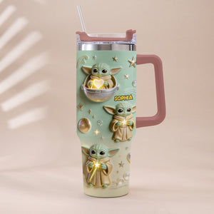 Cute Baby - Personalized Tumbler With Plush Charm - NSK10001