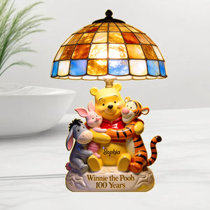100th Anniversary - Personalized Yellow Bear Acrylic LED Night Light | MNPS01002