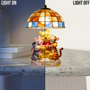 100th Anniversary - Personalized Yellow Bear Acrylic LED Night Light | MNPS01002