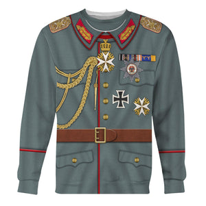 Kaiser Wilhelm German Emperor Costume Hoodie, Sweatshirt, T-Shirt, Tracksuit for Cosplay MNP033CS