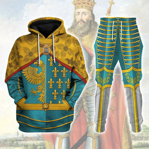 Karl I Charlemagne Holy Roman Emperor Hoodie, Sweatshirt, T-Shirt Costume for Cosplay MNP100CS