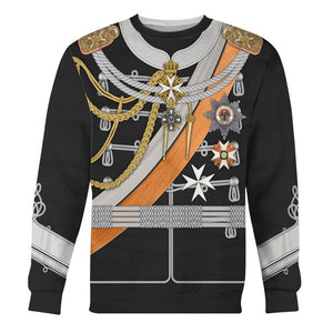 Kaiser Wilhelm Costume Hoodie, Sweatshirt, T-Shirt, Tracksuit for German Emperor King of Prussia Cosplay MNP098CS