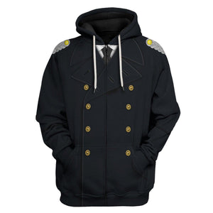 German Kriegsmarine Officer Costume Hoodie, Sweatshirt, T-Shirt, Tracksuit for Cosplay MNP094CS