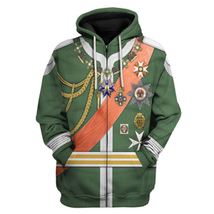 Kaiser Wilhelm Dreifarbendruck Costume Hoodie, Sweatshirt, T-Shirt, Tracksuit for Cosplay MNP089CS
