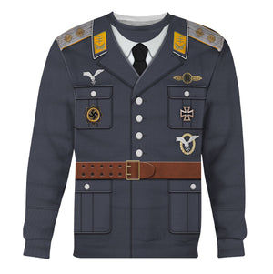 German Air Force Captain Costume Hoodie, Sweatshirt, T-Shirt, Tracksuit for Cosplay MNP031CS