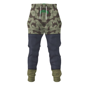 German Parachutist Splinter Pattern Smock, Combat Uniform Hoodie, Sweatshirt, T-Shirt, Tracksuit Costume MNP030CS