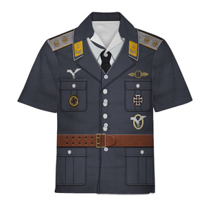 German Air Force Captain Service Uniform Hoodie, Sweatshirt, T-Shirt, World War Two Costume MNP012CS