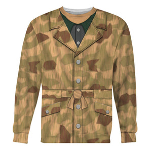 Sumpftarnmuster Swamp Pattern German World War Camouflage Hoodie, Sweatshirt, T-Shirt, Tracksuit for Cosplay Costume MNP038CS