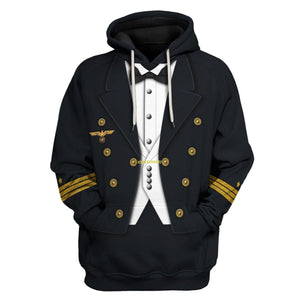 German Kriegsmarine Officer Costume Hoodie, Sweatshirt, T-Shirt, Tracksuit for Cosplay MNP078CS