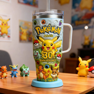 Celebrate 30th Anniversary Of Catching Them All - Personalized Tumbler With Handle | MNP01005T