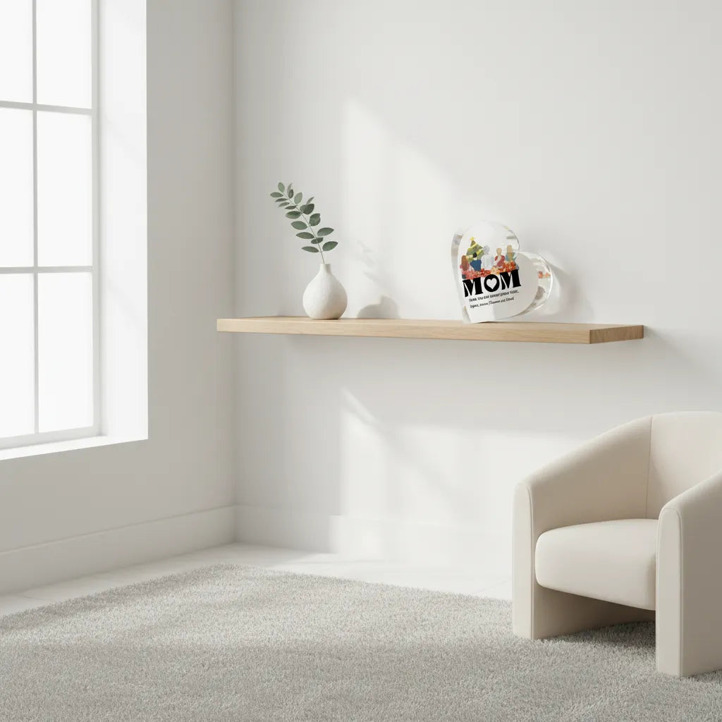 Mom, thank you for always being there - Personalized Mom Acrylic Heart