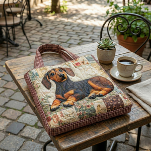 Dachshund Dog Portrait Quilted Tote