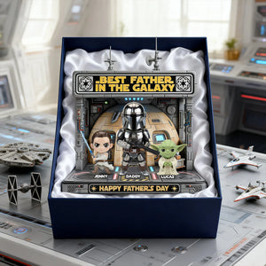 Best Father In The Galaxy - Personalized Custom Shape Acrylic Plaque – MNPST0319