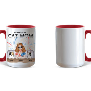 American Cat Mom - Personalized Mom Mug