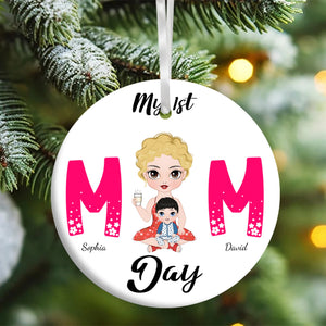 My 1st Mom Day - Personalized Mom Ceramic Ornament