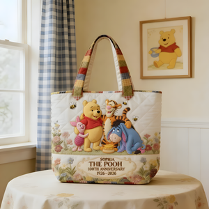 Honey Bear Celebrate Our 100th Anniversary - Personalized Quilted Tote Bag - NSK10008