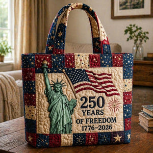 Statue Of Liberty Flag Quilted Tote
