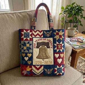 Patriotic Liberty Bell Quilted Tote