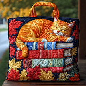 Sleeping Cat Books Quilted Tote