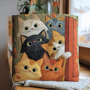 Playful Cat Faces Tote Bag