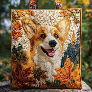 Corgi Dog Fall Leaves Tote Bag