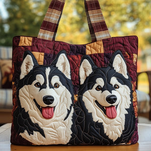 The Happy Husky Quilted Tote