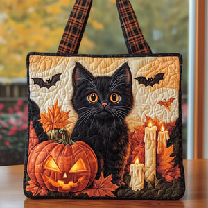 The Black Cat Autumn Quilted Tote