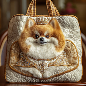 The Regal Pomeranian Quilted Tote
