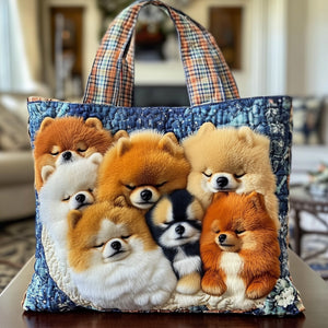 The Pomeranian Quilted Tote Bag