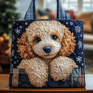 The Winter Poodle Quilted Tote