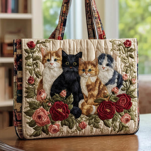 The Cat And Rose Quilted Tote