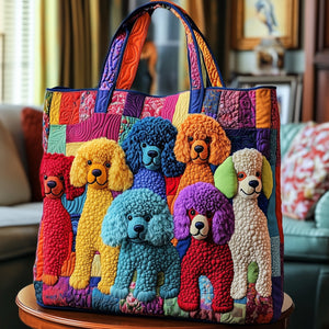 Colorful Poodle Dogs Tote Bag