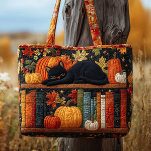 Black Cat Pumpkins Tote Bag