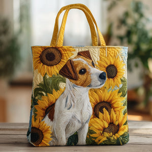 The Jack Russell Sunflower Quilted Tote