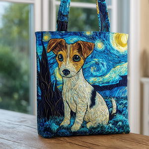 The Starry Night Jack Russell Quilted Tote