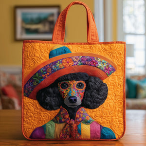 The Festive Poodle Quilted Tote